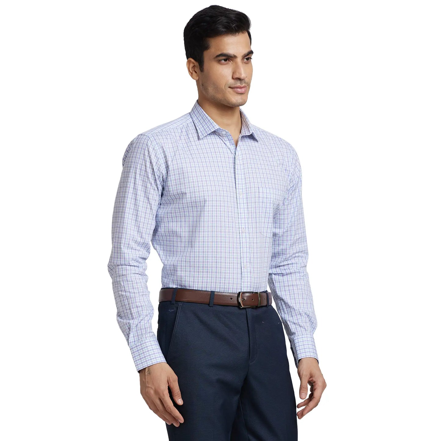 Men Slim Fit Light Blue Shirt