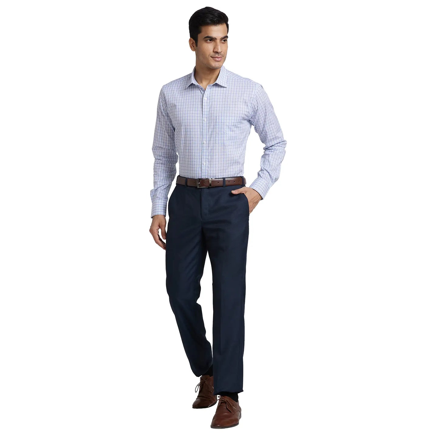 Men Slim Fit Light Blue Shirt