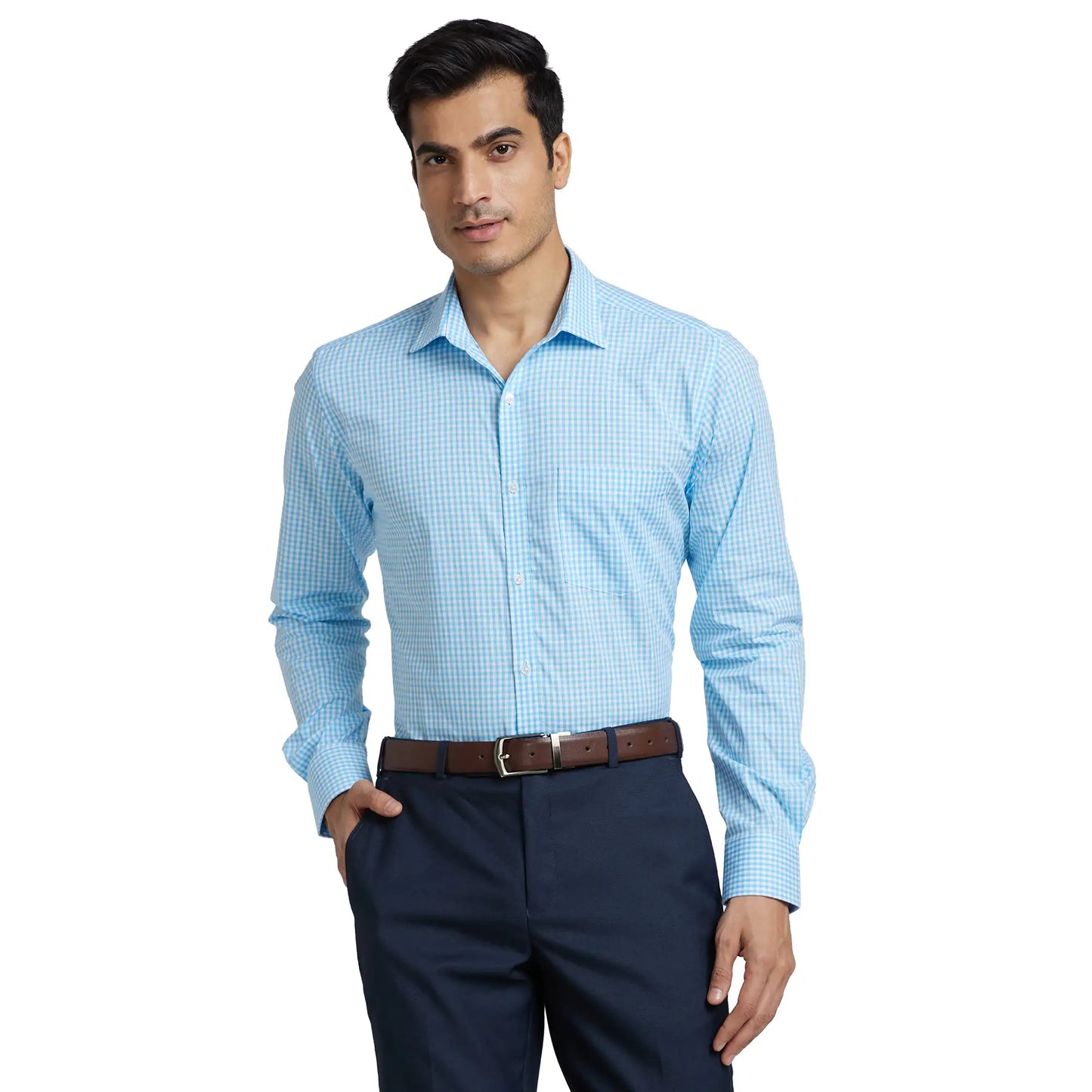 Men Slim Fit Light Orange Shirt