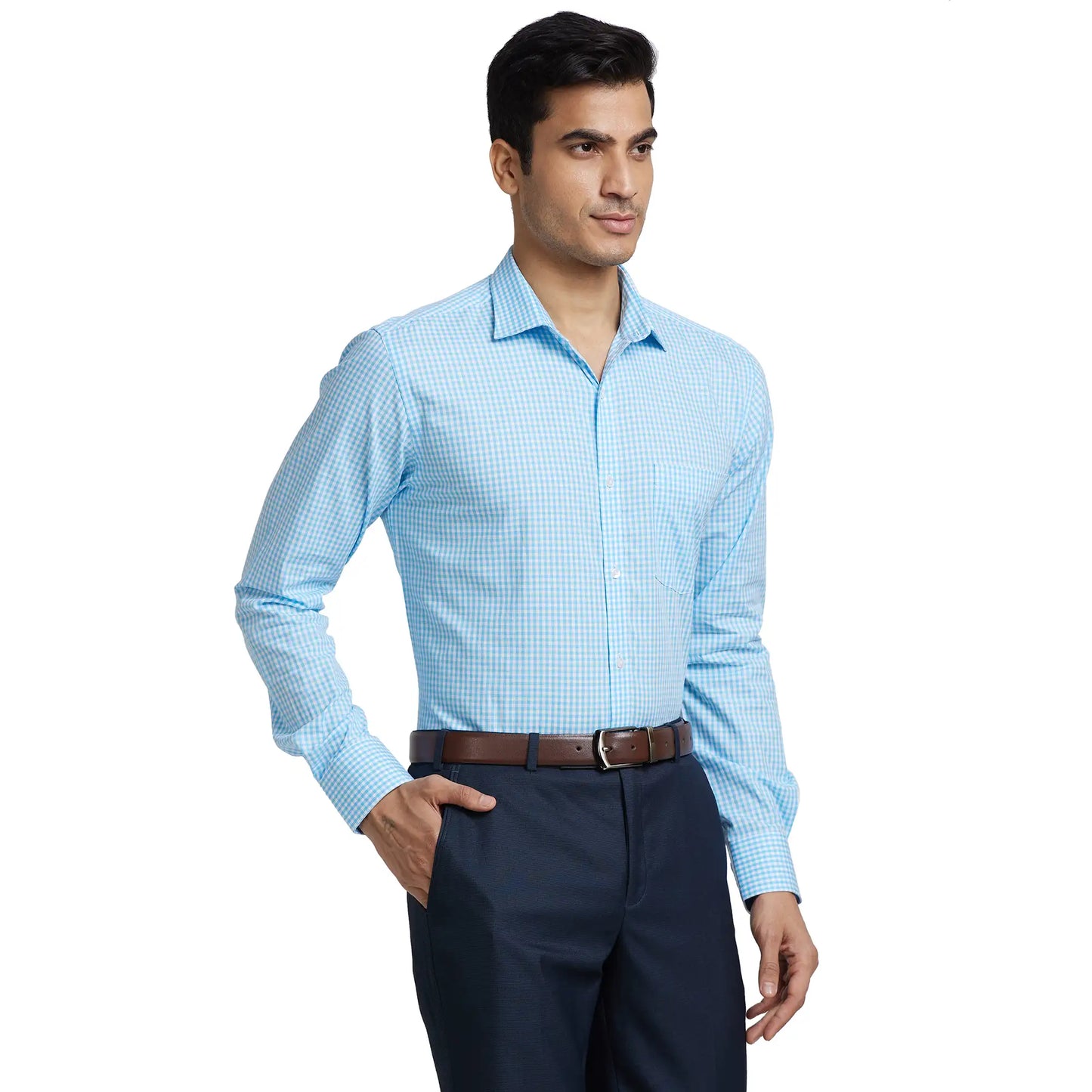 Men Slim Fit Light Orange Shirt