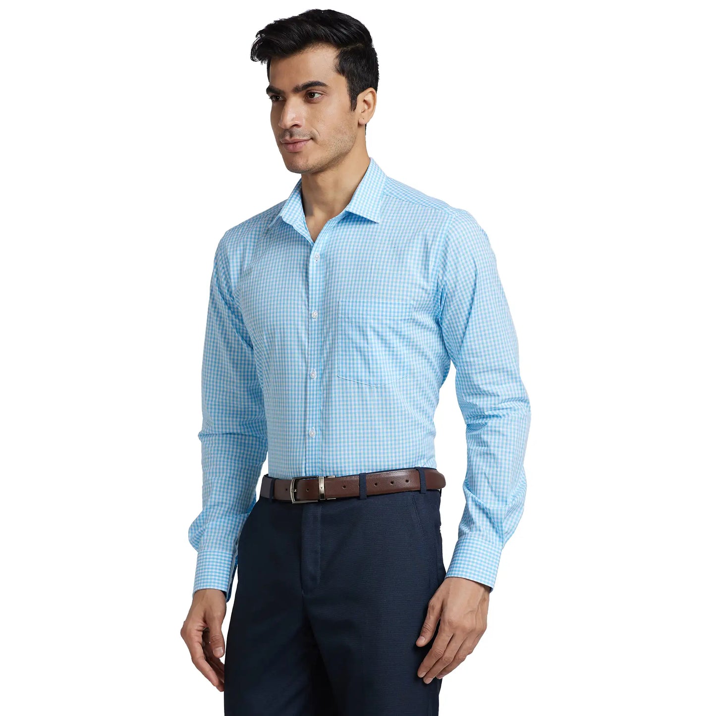 Men Slim Fit Light Orange Shirt