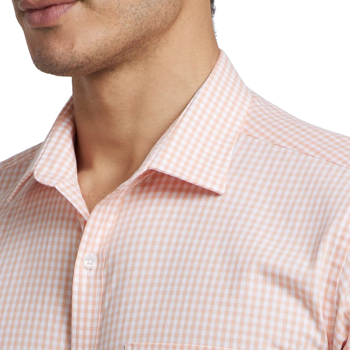 Men Slim Fit Light Fawn Shirt