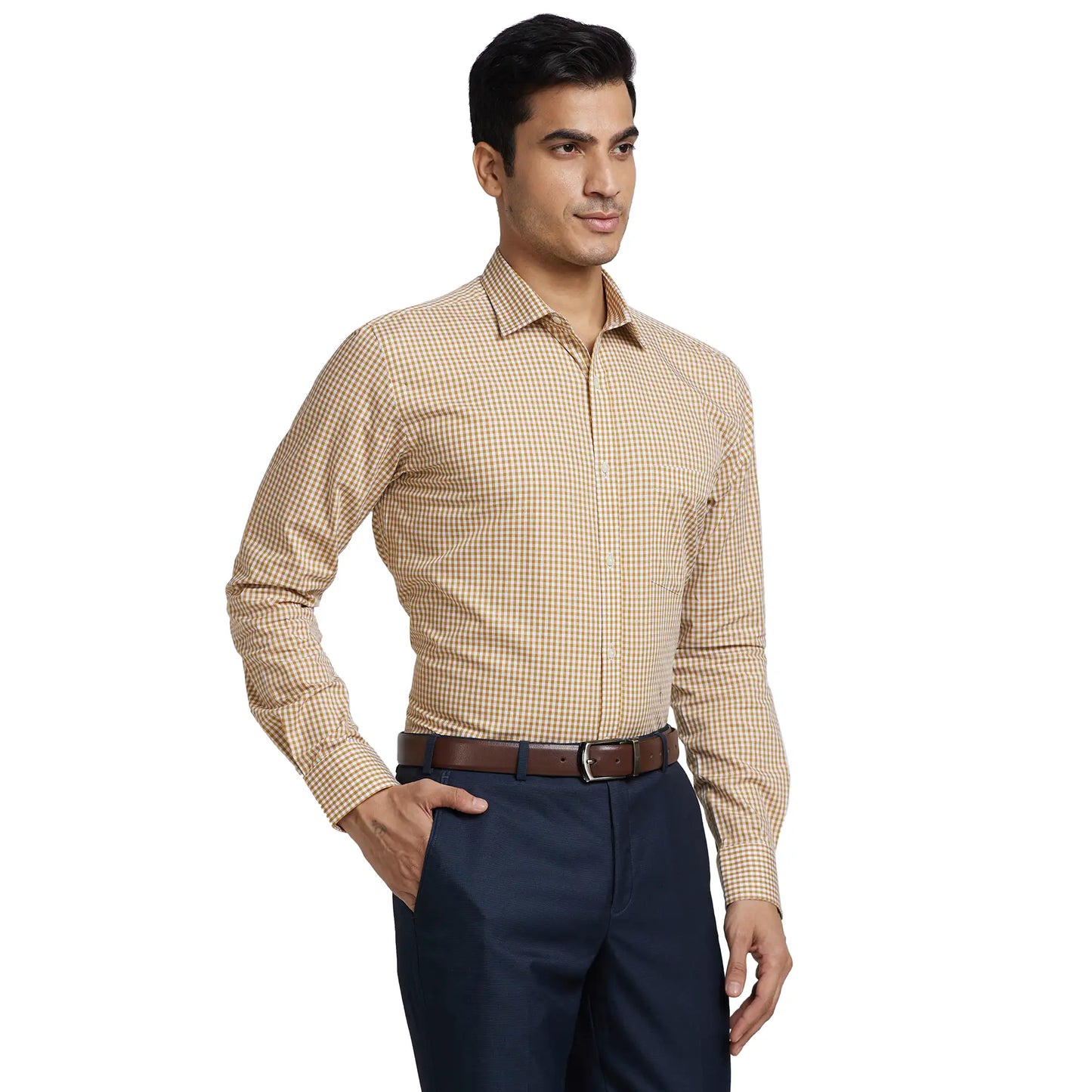 Men Slim Fit Light Green Shirt