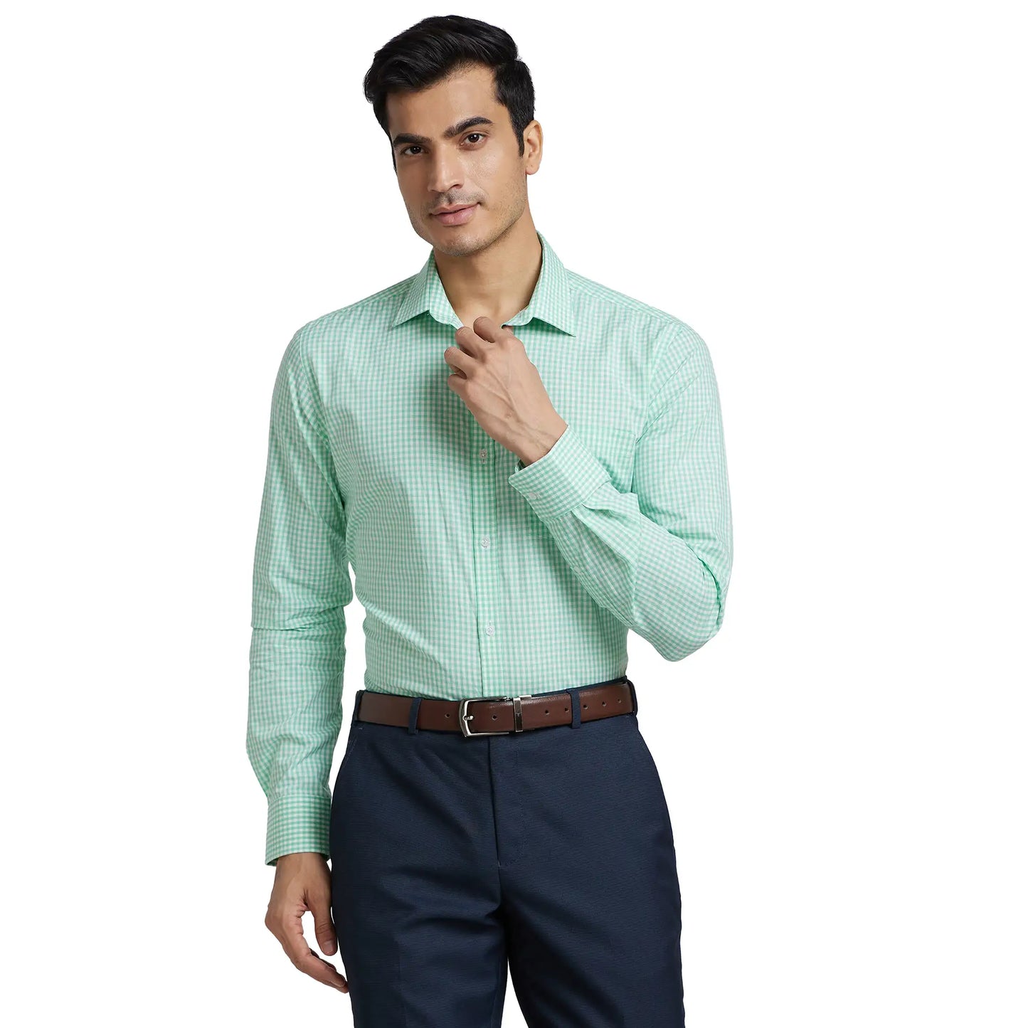 Men Slim Fit Green Shirt