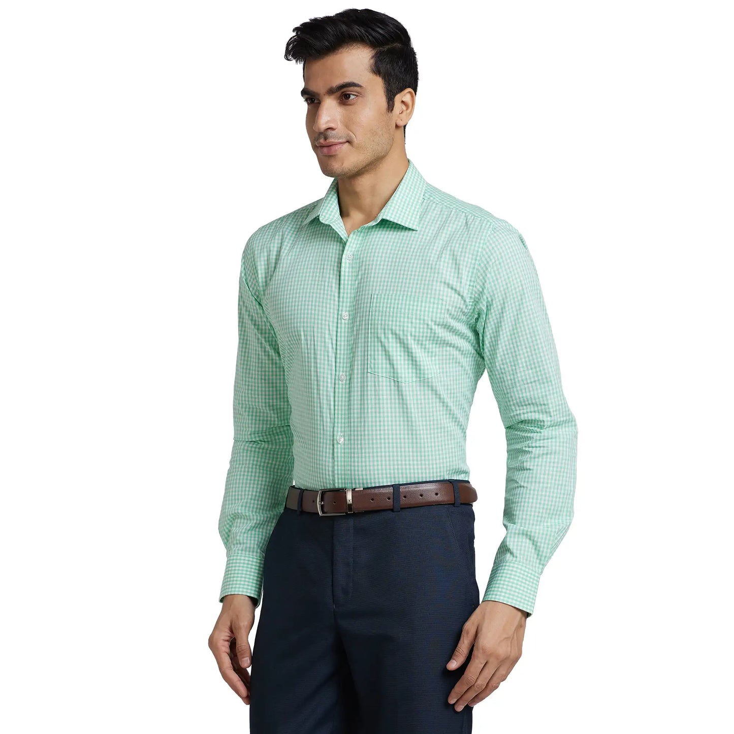 Men Slim Fit Green Shirt