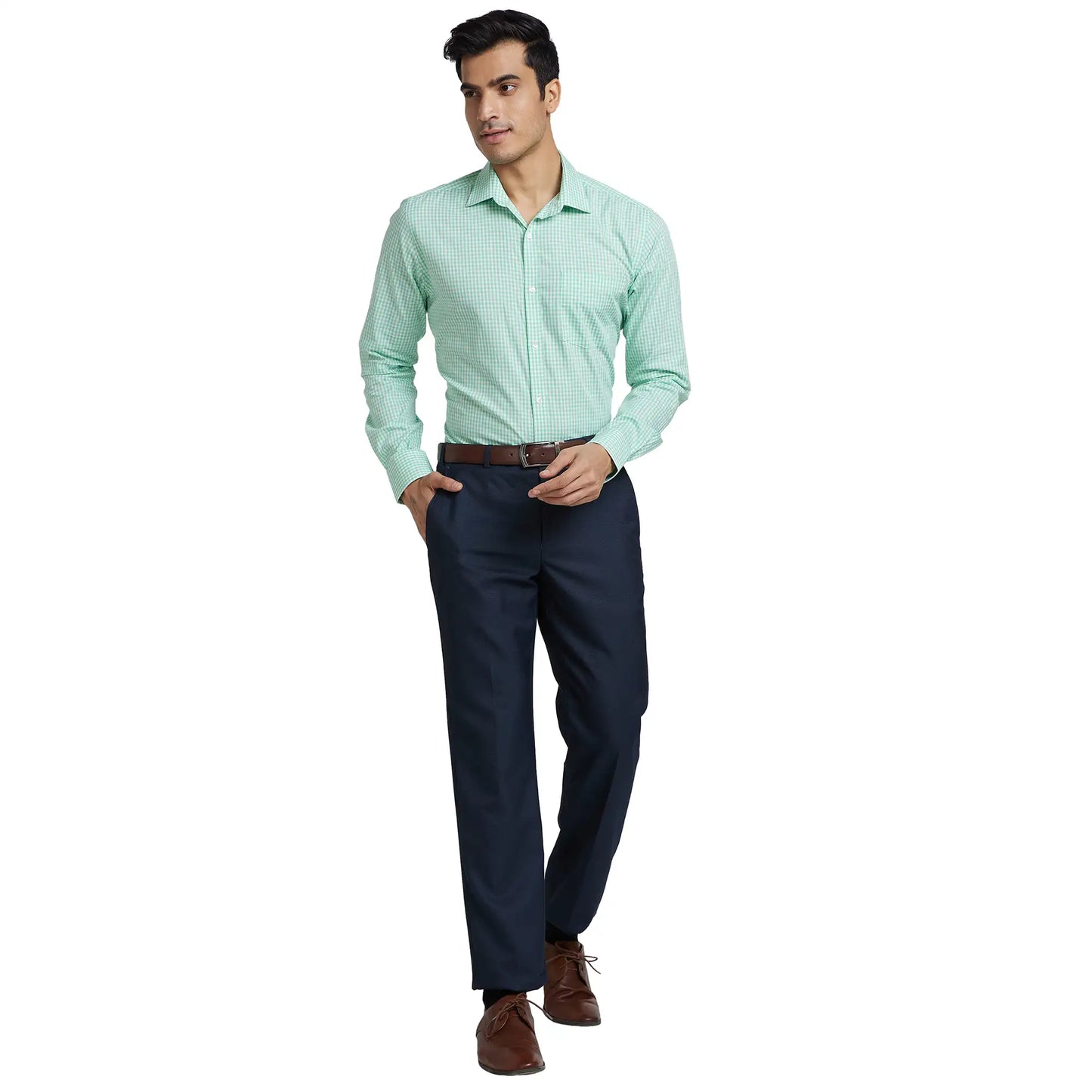 Men Slim Fit Green Shirt