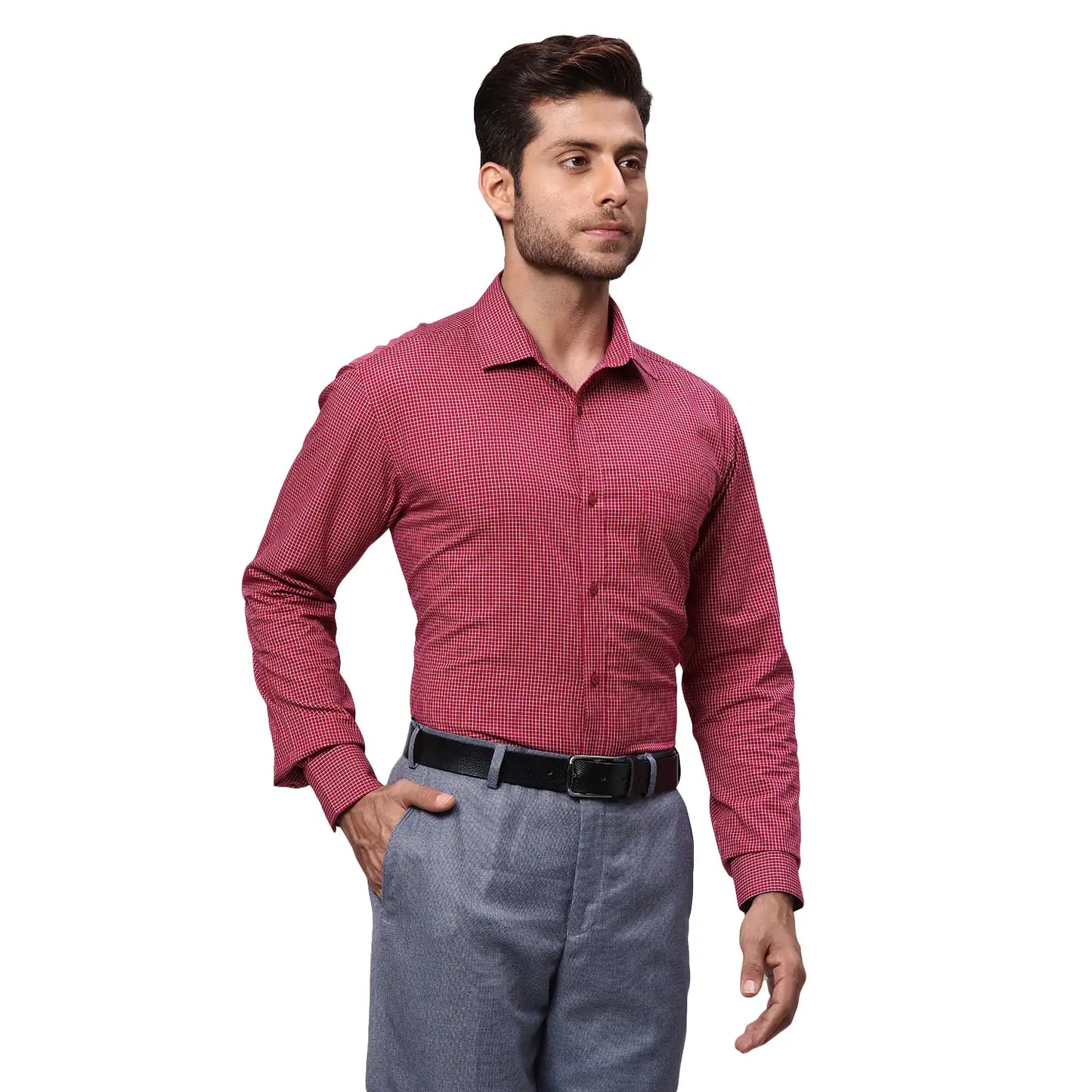 Men Slim Fit Light Green Shirt