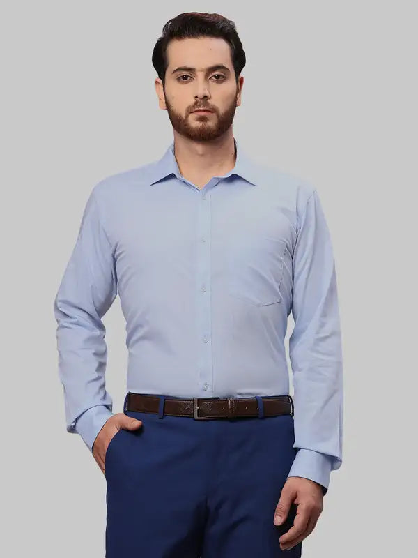 Men Slim Fit Blue Shirt