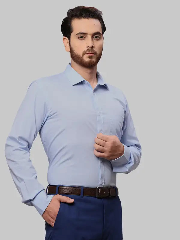 Men Slim Fit Blue Shirt