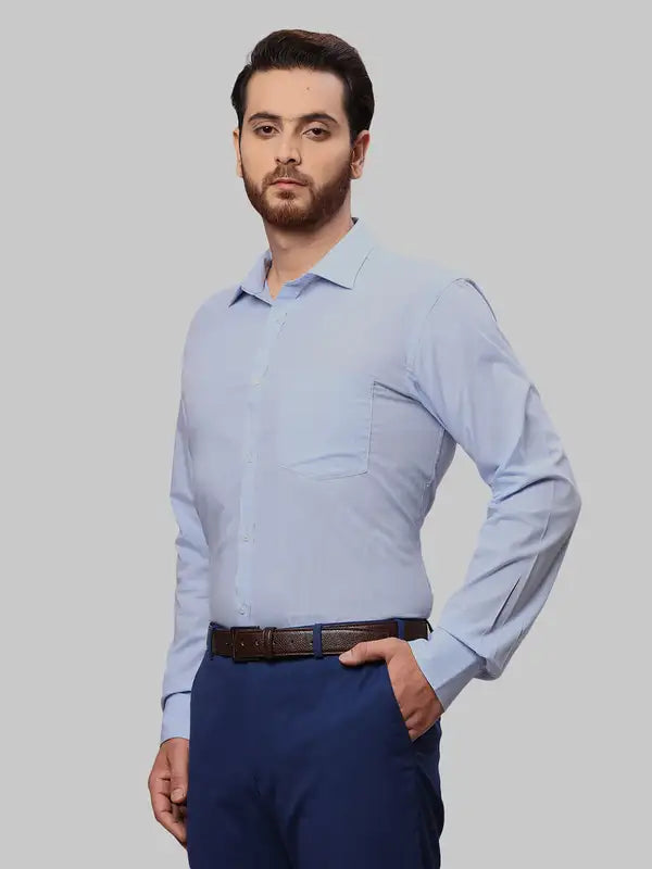Men Slim Fit Blue Shirt