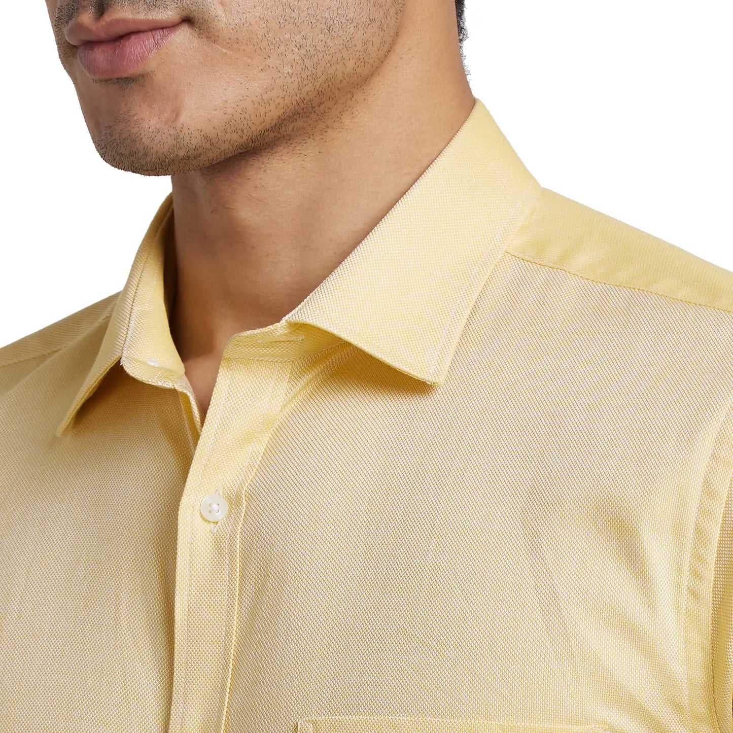 Men Slim Fit Light Fawn Shirt