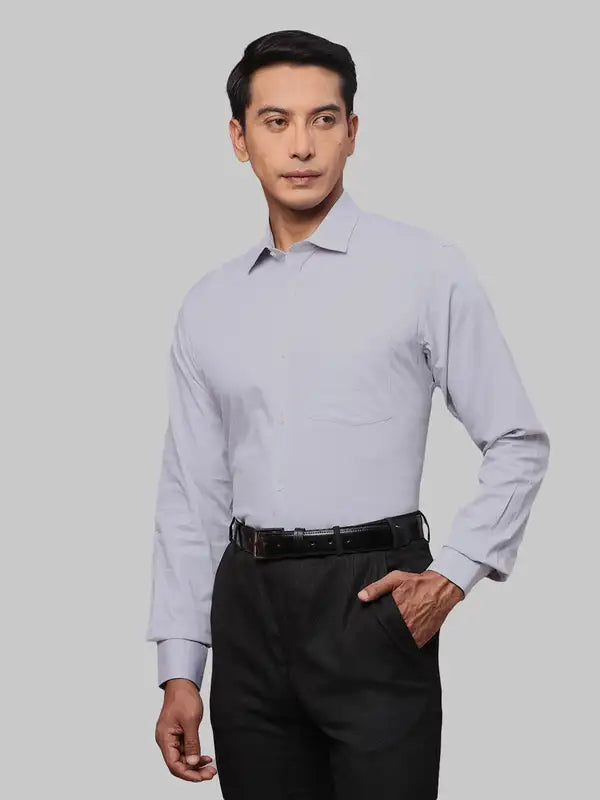 Men Slim Fit Grey Shirt