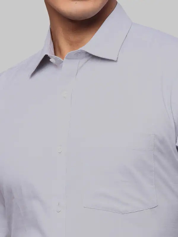 Men Slim Fit Grey Shirt