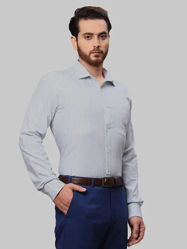 Men Slim Fit Grey Shirt
