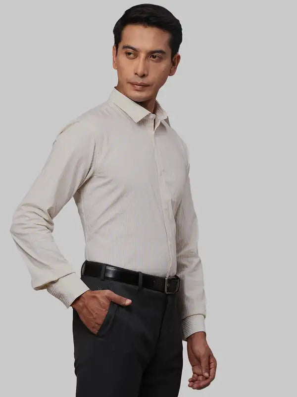 Men Slim Fit Orange Shirt
