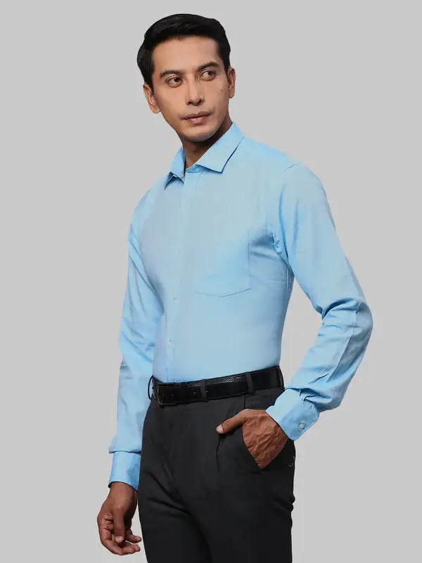 Men Slim Fit Blue Shirt