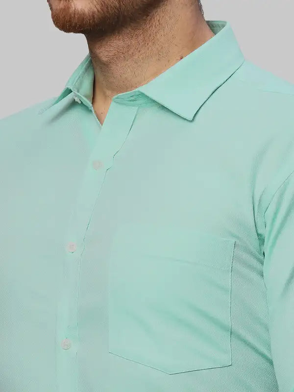 Men Slim Fit Petrol Shirt