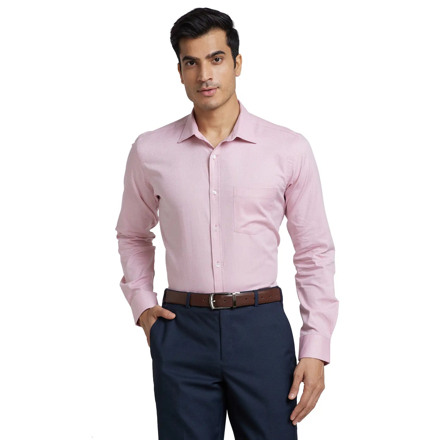 Men Slim Fit Light Blue Shirt