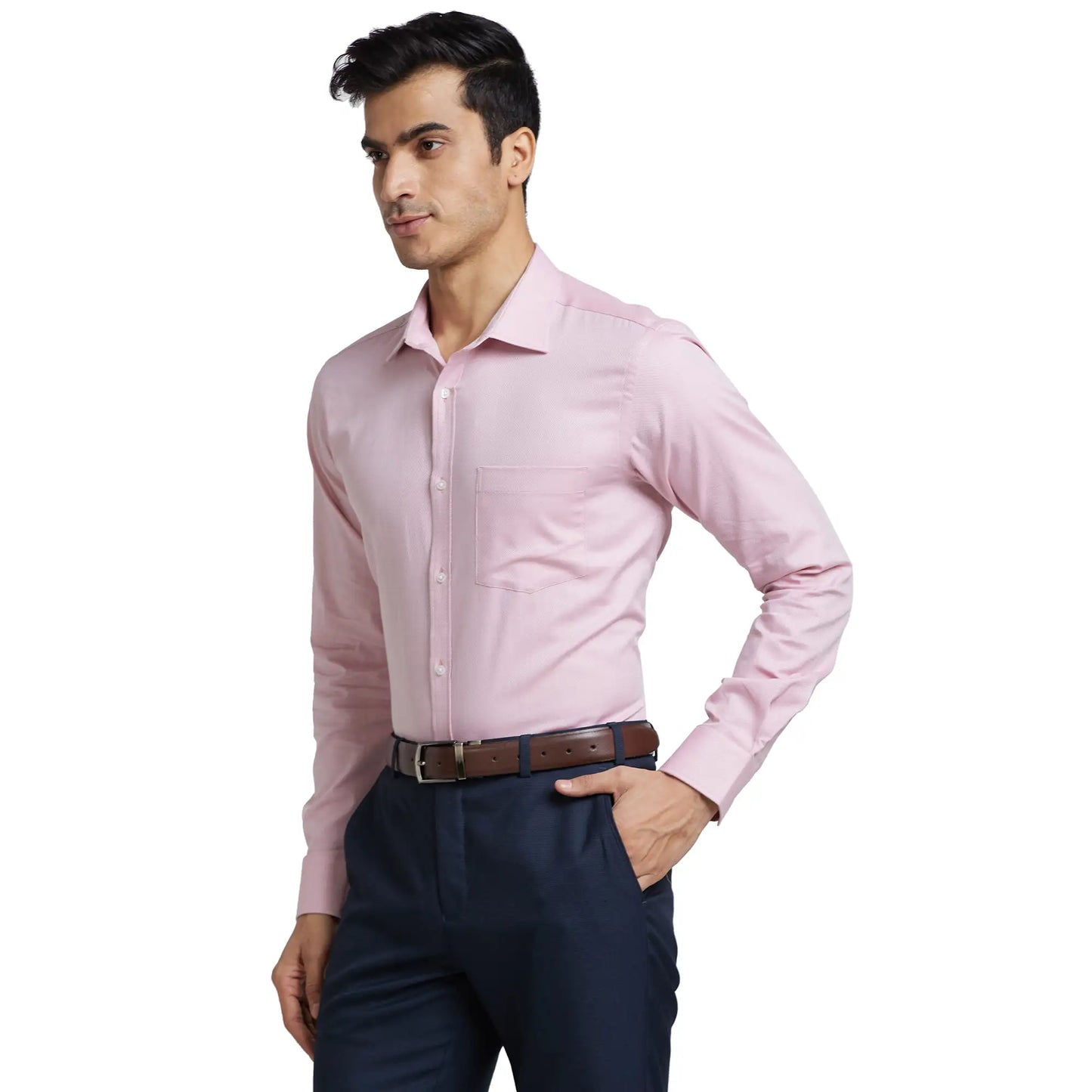 Men Slim Fit Light Blue Shirt