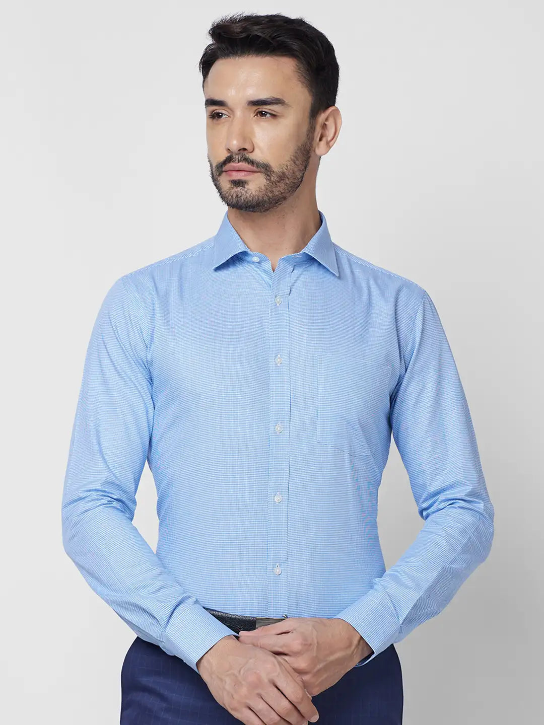 Park Avenue Men Brown Structure Slim Fit Cotton Shirt