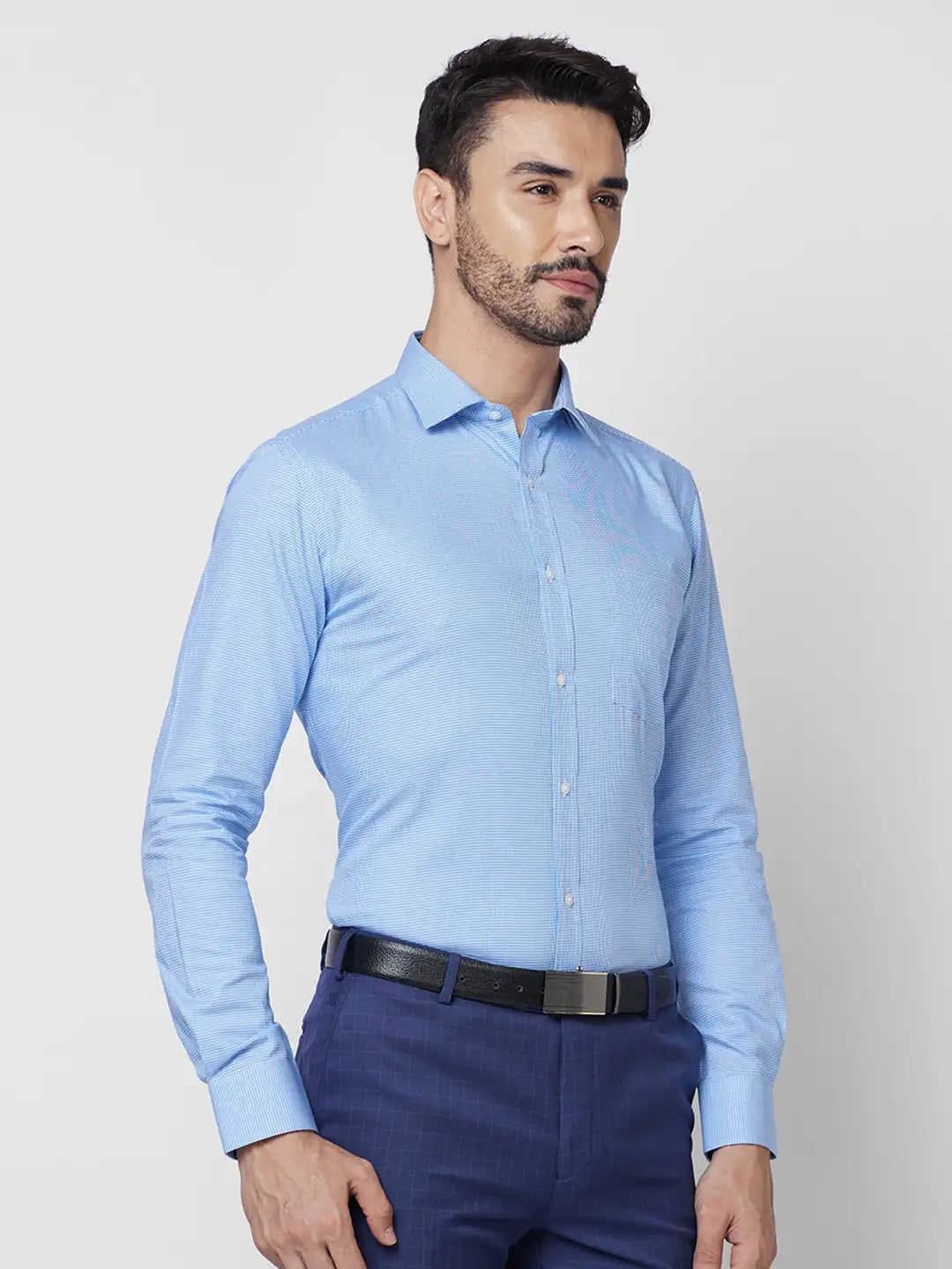 Park Avenue Men Brown Structure Slim Fit Cotton Shirt