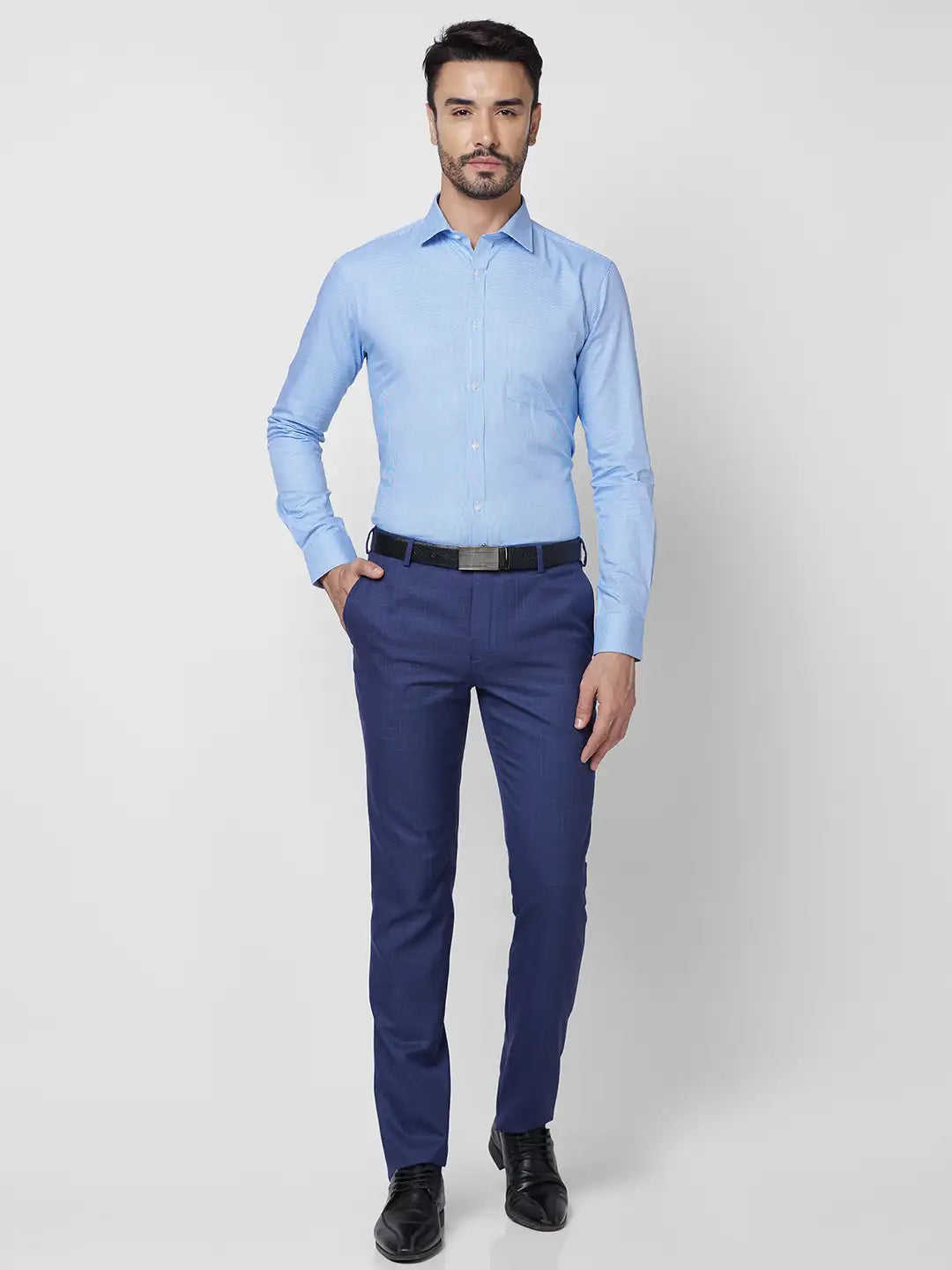 Park Avenue Men Brown Structure Slim Fit Cotton Shirt