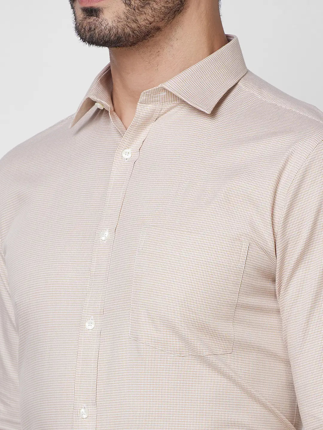 Park Avenue Men Grey Structure Slim Fit Cotton Shirt