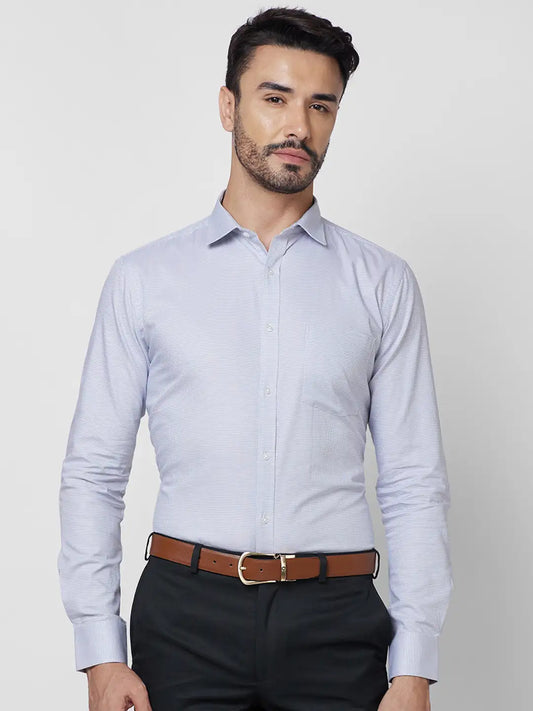 Park Avenue Men Blue Structure Slim Fit Cotton Shirt