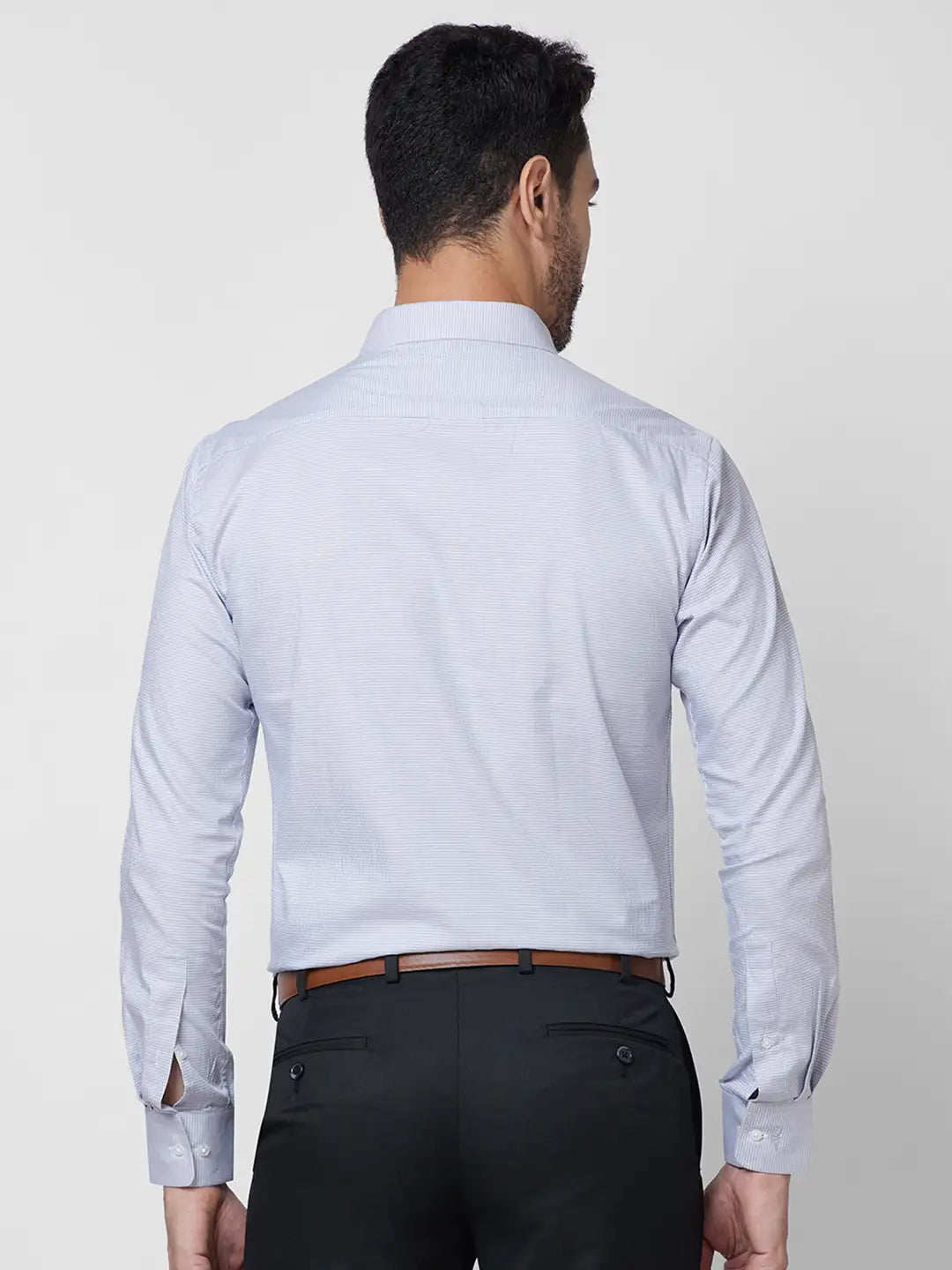 Park Avenue Men Blue Structure Slim Fit Cotton Shirt