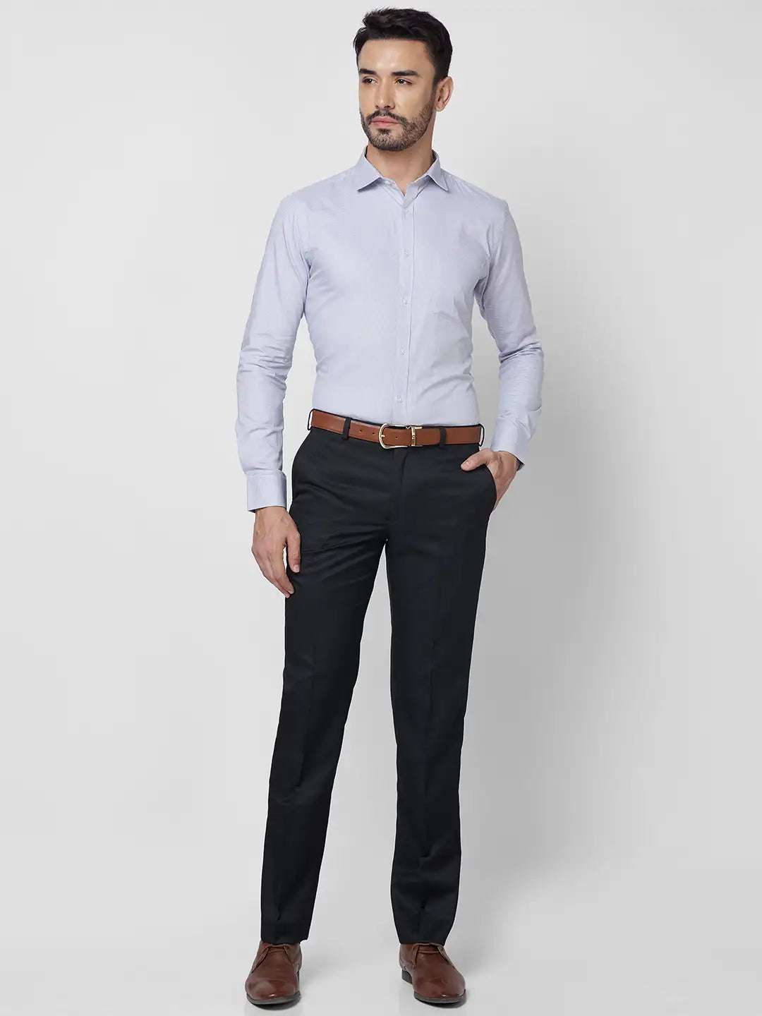 Park Avenue Men Blue Structure Slim Fit Cotton Shirt