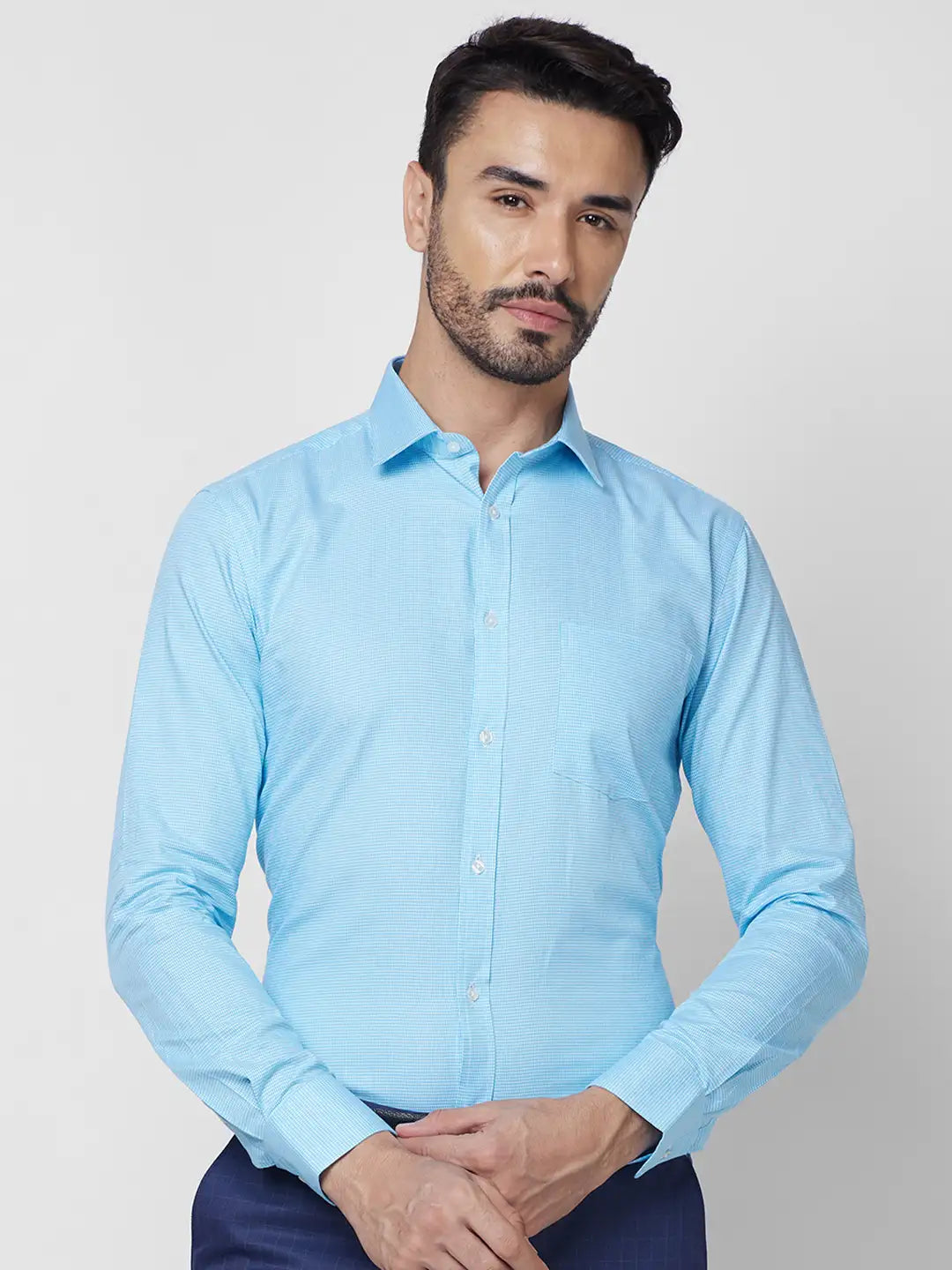 Park Avenue Men Red Structure Slim Fit Cotton Shirt