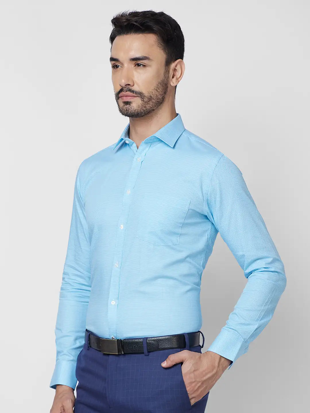 Park Avenue Men Red Structure Slim Fit Cotton Shirt