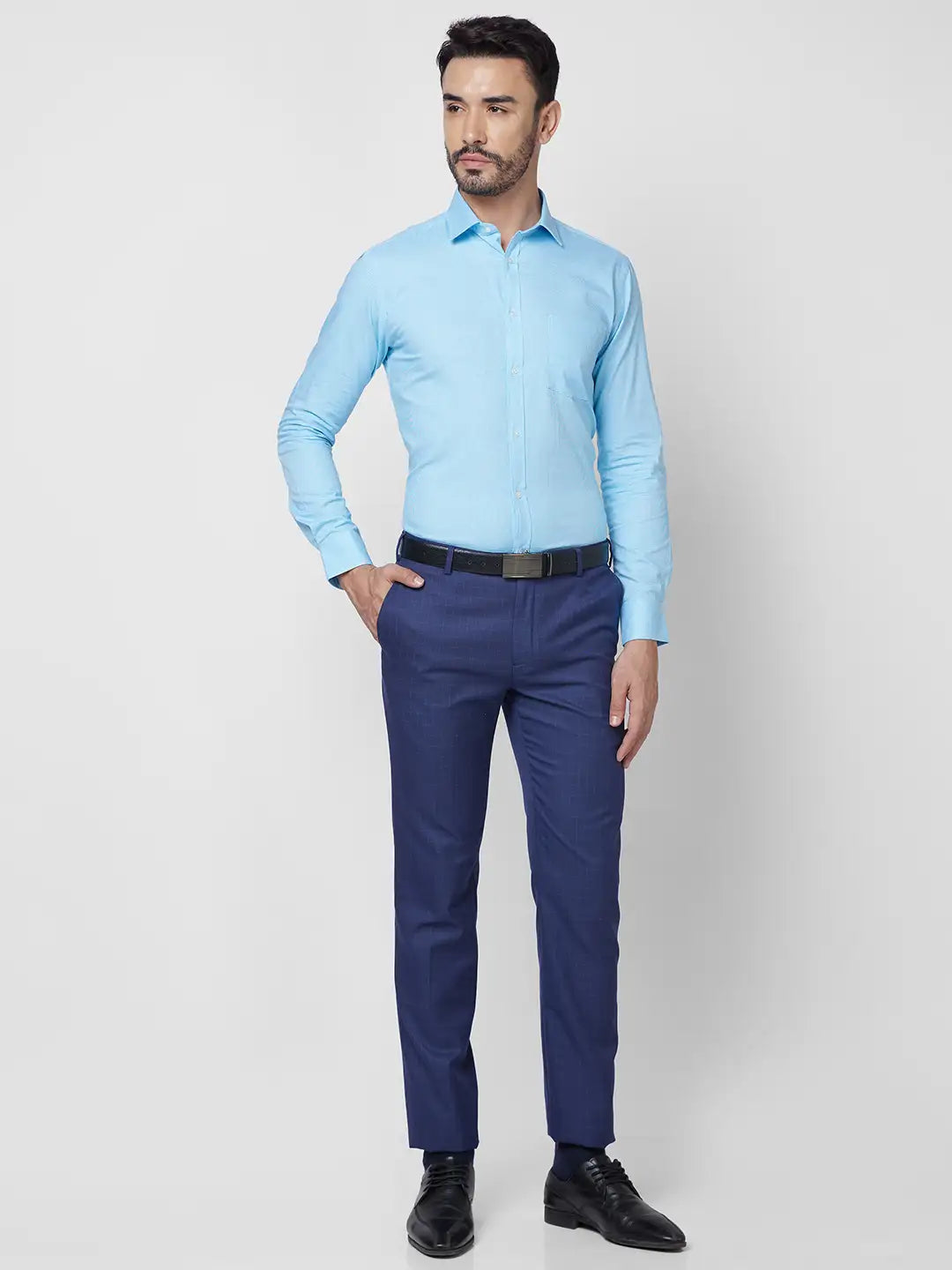 Park Avenue Men Red Structure Slim Fit Cotton Shirt