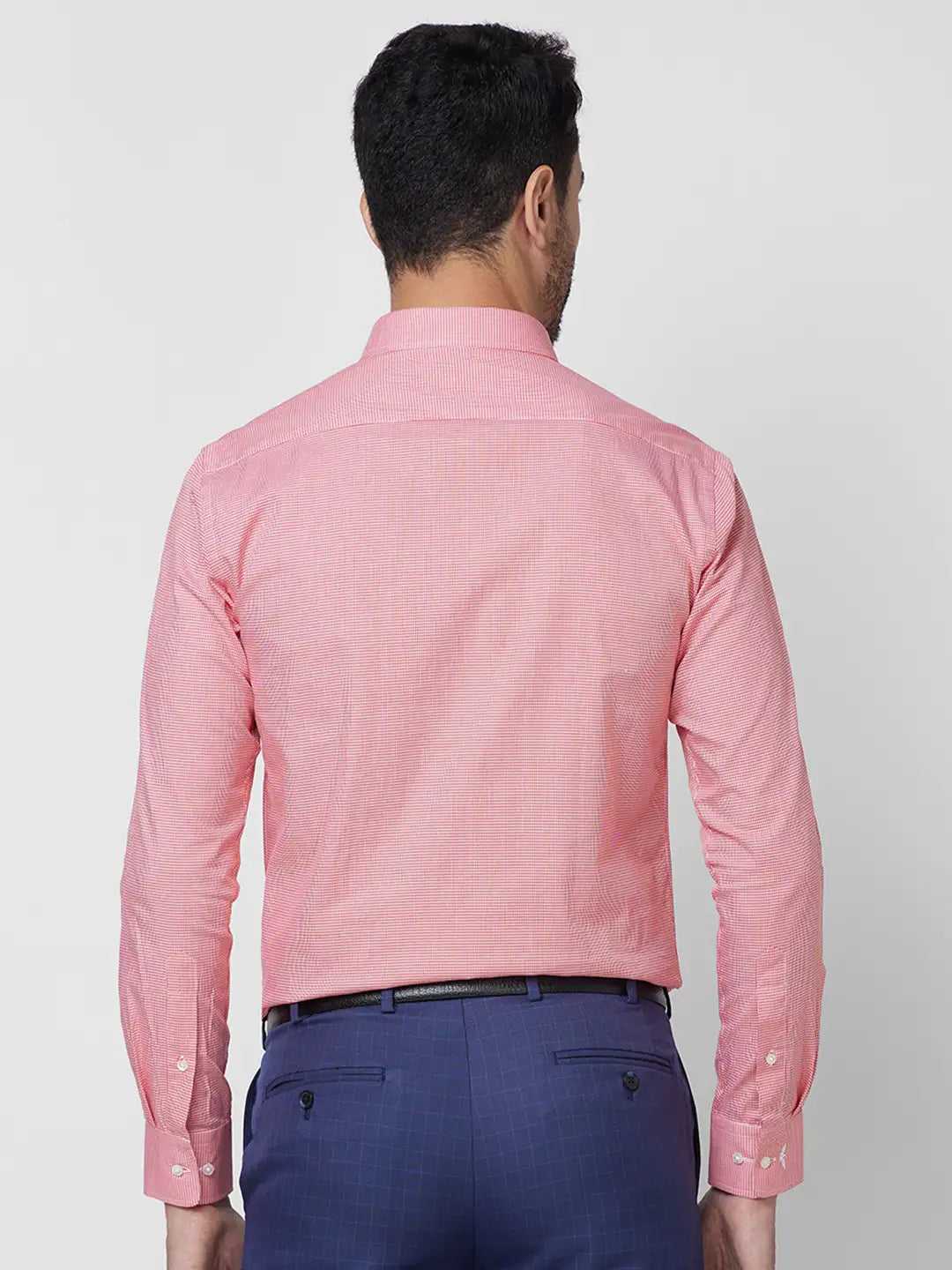 Park Avenue Men Blue Solid Slim Fit Cotton Shirt