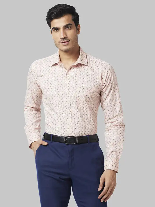 Colorplus Men Khaki Solid Piece Dyed Comfort Fit Cotton
