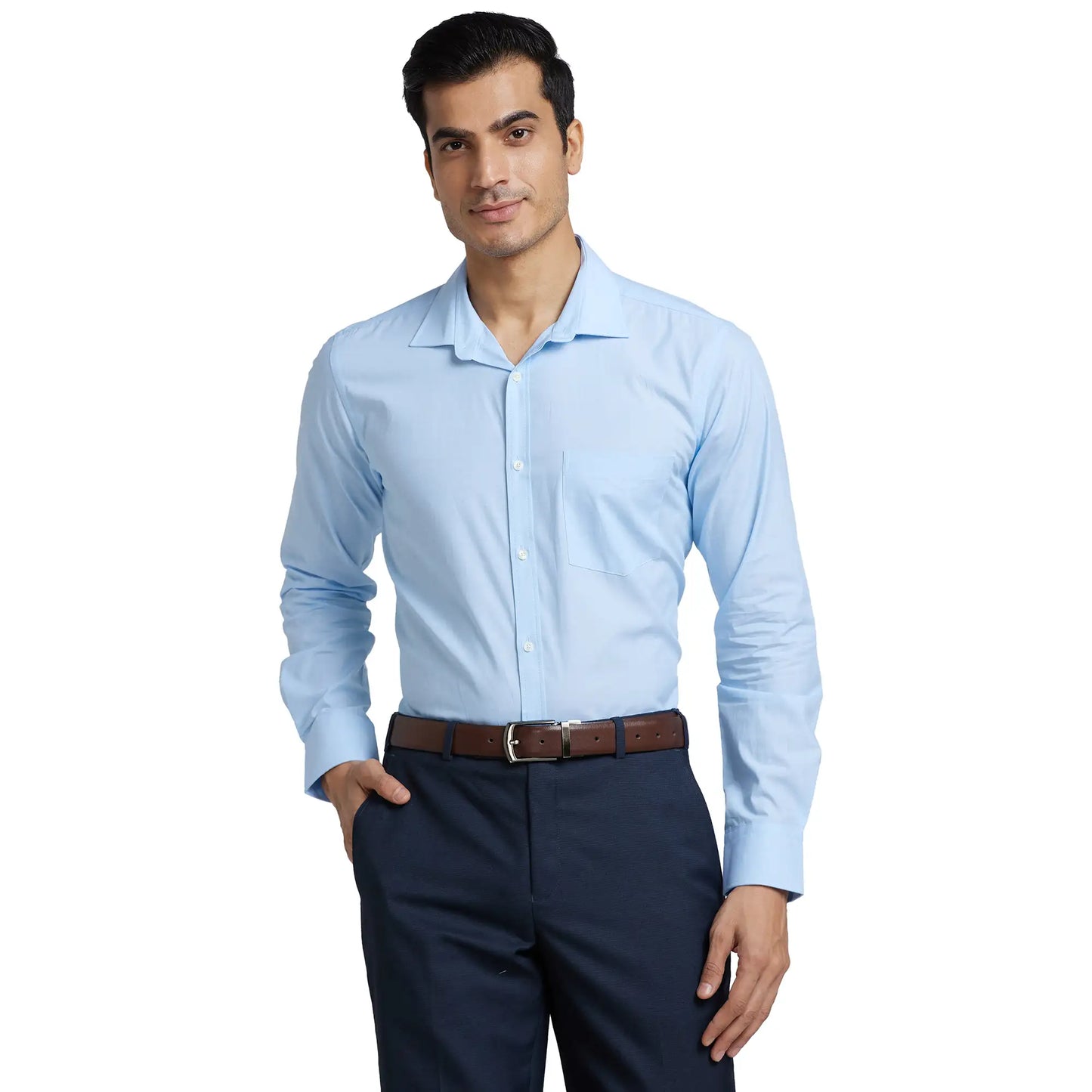 Men Slim Fit Light Yellow Shirt