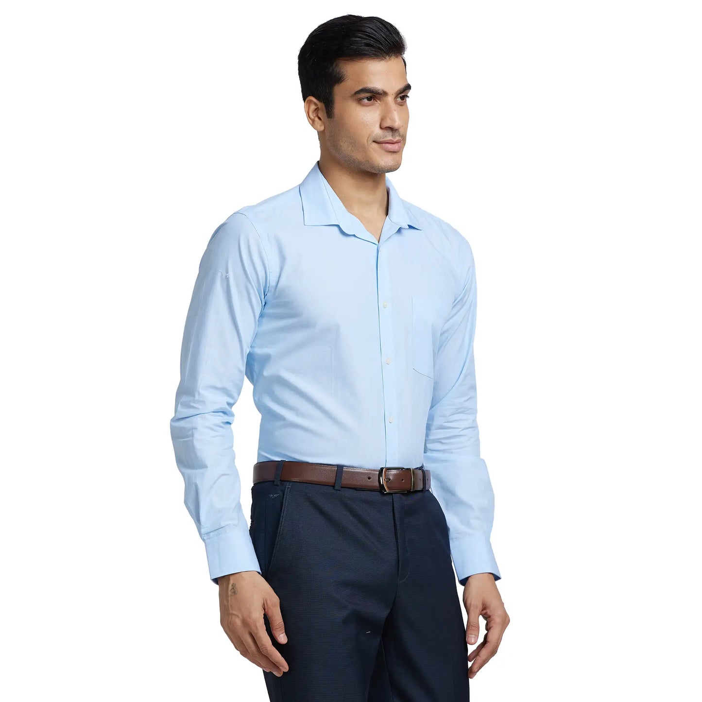 Men Slim Fit Light Yellow Shirt