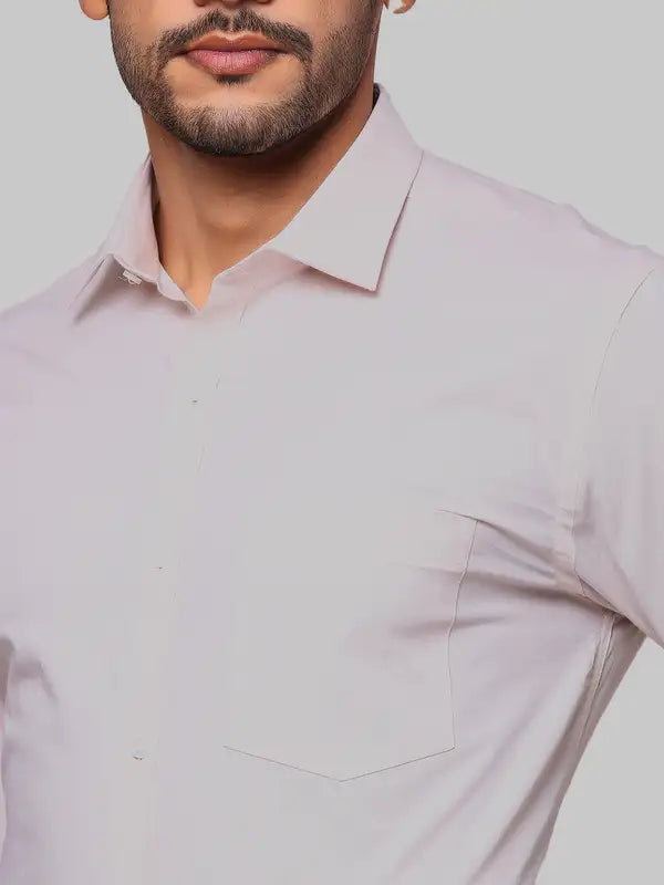 Men Slim Fit Grey Shirt