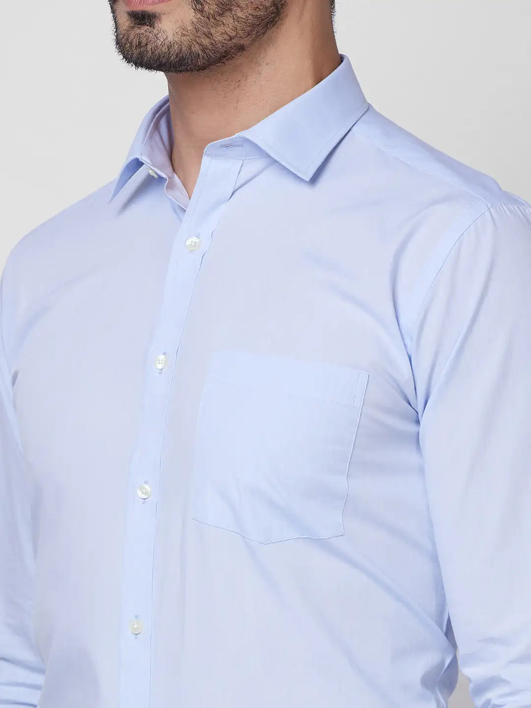 Park Avenue Men Blue Solid Slim Fit Cotton Shirt