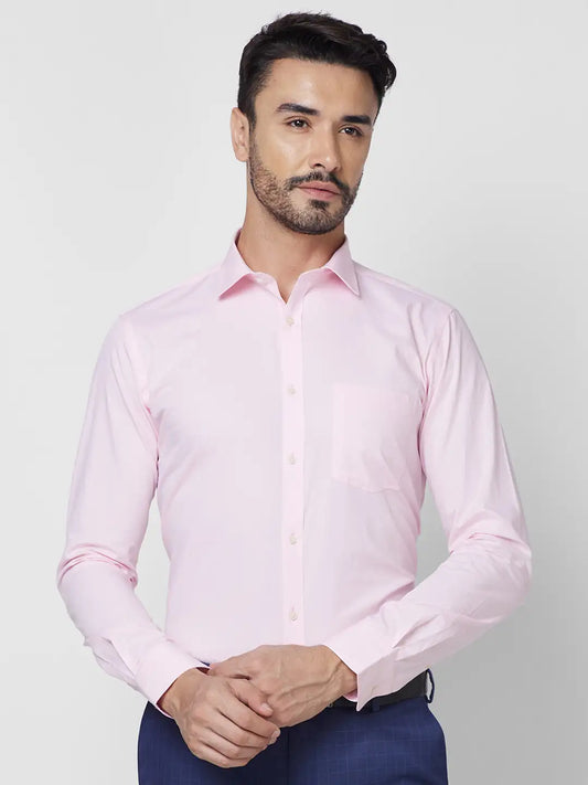 Park Avenue Men Violet Solid Slim Fit Cotton Shirt