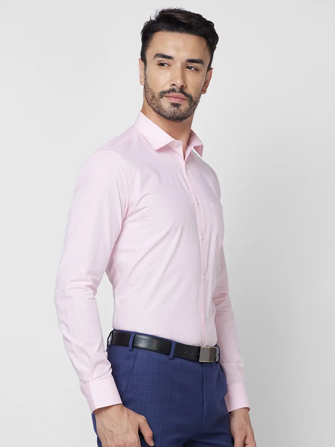 Park Avenue Men Violet Solid Slim Fit Cotton Shirt
