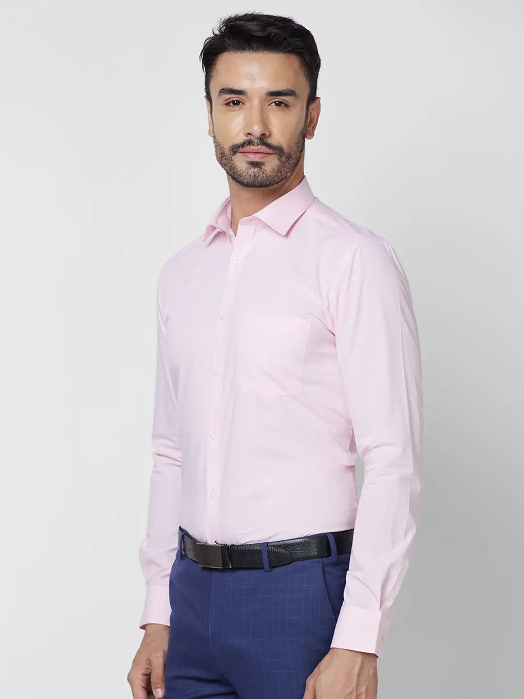Park Avenue Men Violet Solid Slim Fit Cotton Shirt