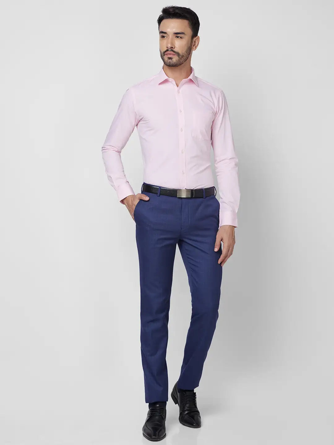 Park Avenue Men Violet Solid Slim Fit Cotton Shirt