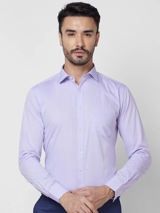 Park Avenue Men White Solid Slim Fit Cotton Shirt
