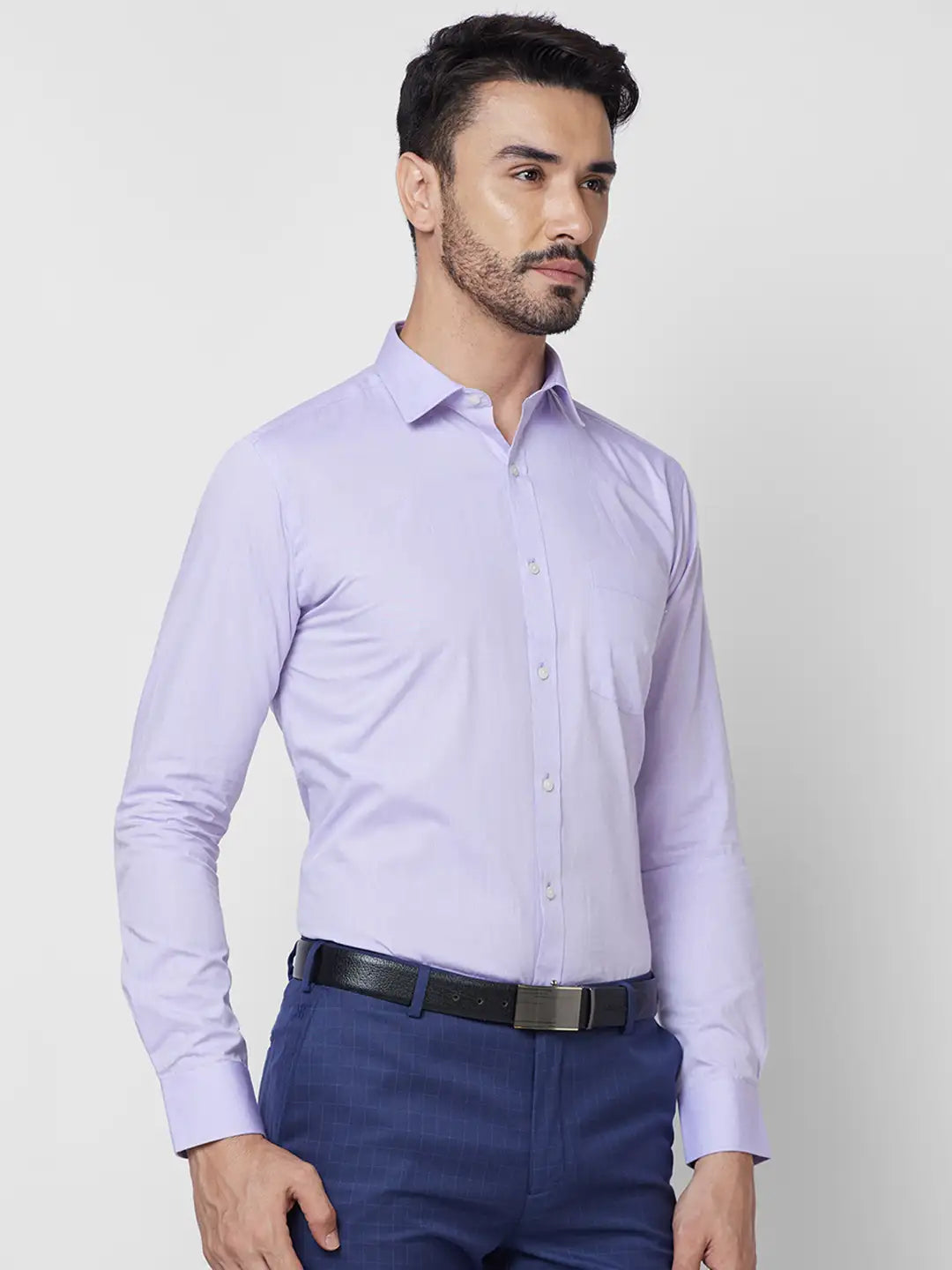 Park Avenue Men White Solid Slim Fit Cotton Shirt