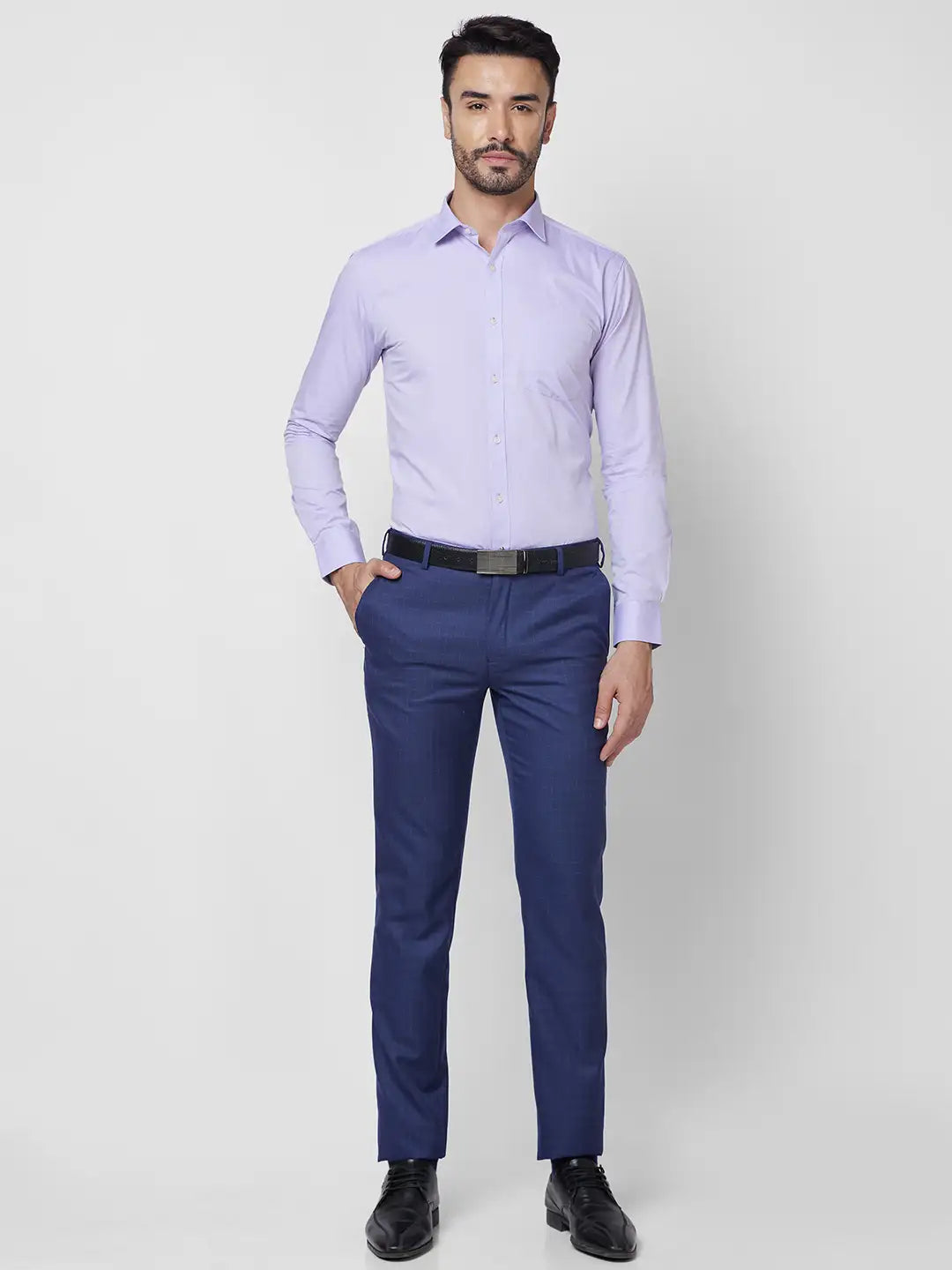 Park Avenue Men White Solid Slim Fit Cotton Shirt