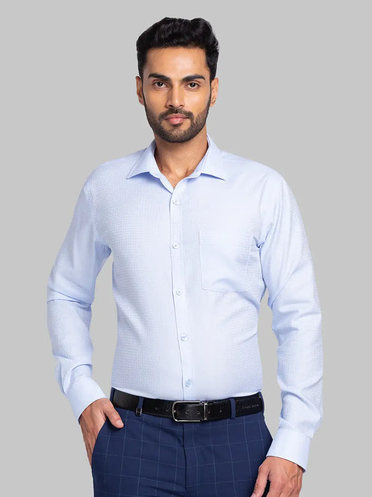 Men Violet Slim Fit Structure Cotton Shirts