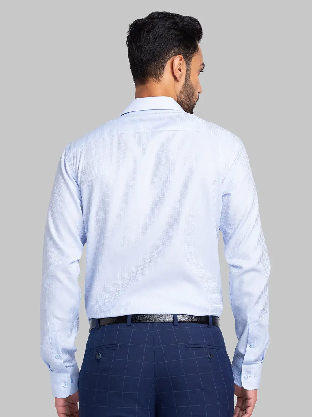 Men Violet Slim Fit Structure Cotton Shirts