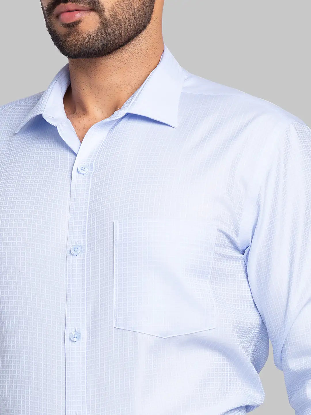 Men Violet Slim Fit Structure Cotton Shirts