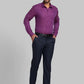 Men Blue Slim Fit Structure Cotton Shirts